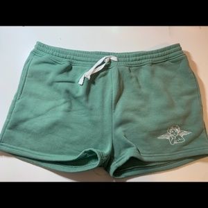 NWOT Green Embroidered Shorts